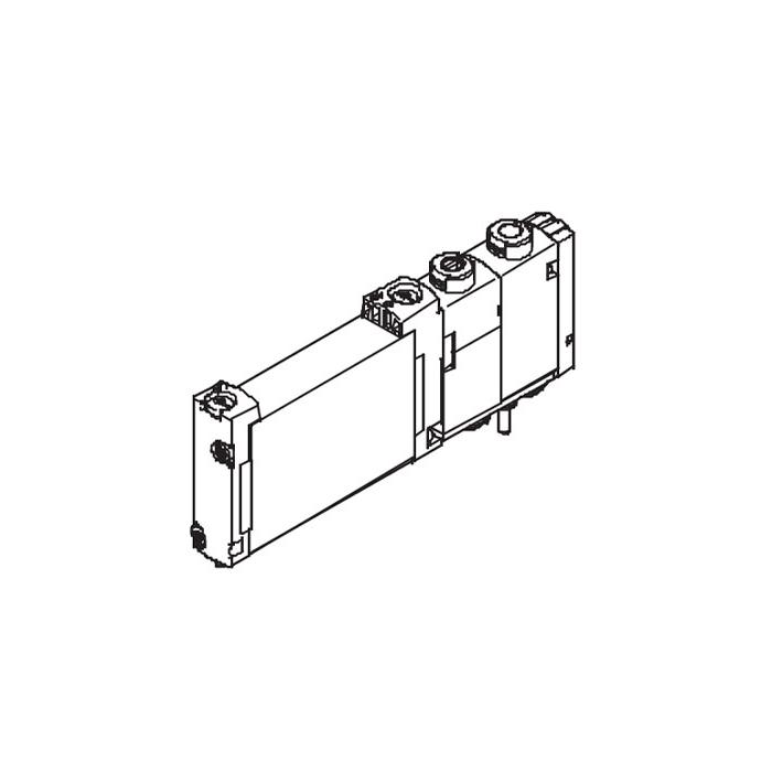 Plate valve G1/4, two-position five-way valve, single electronic control, external pilot gas source, gas reset/机械弹簧复位、阀宽18 mm 、FAS-B18-M52-RZ、8180413140